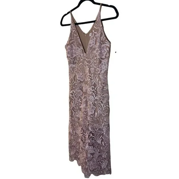 dress the population marion lace romper Dress the Population Marion Lace Pink Romper Size M